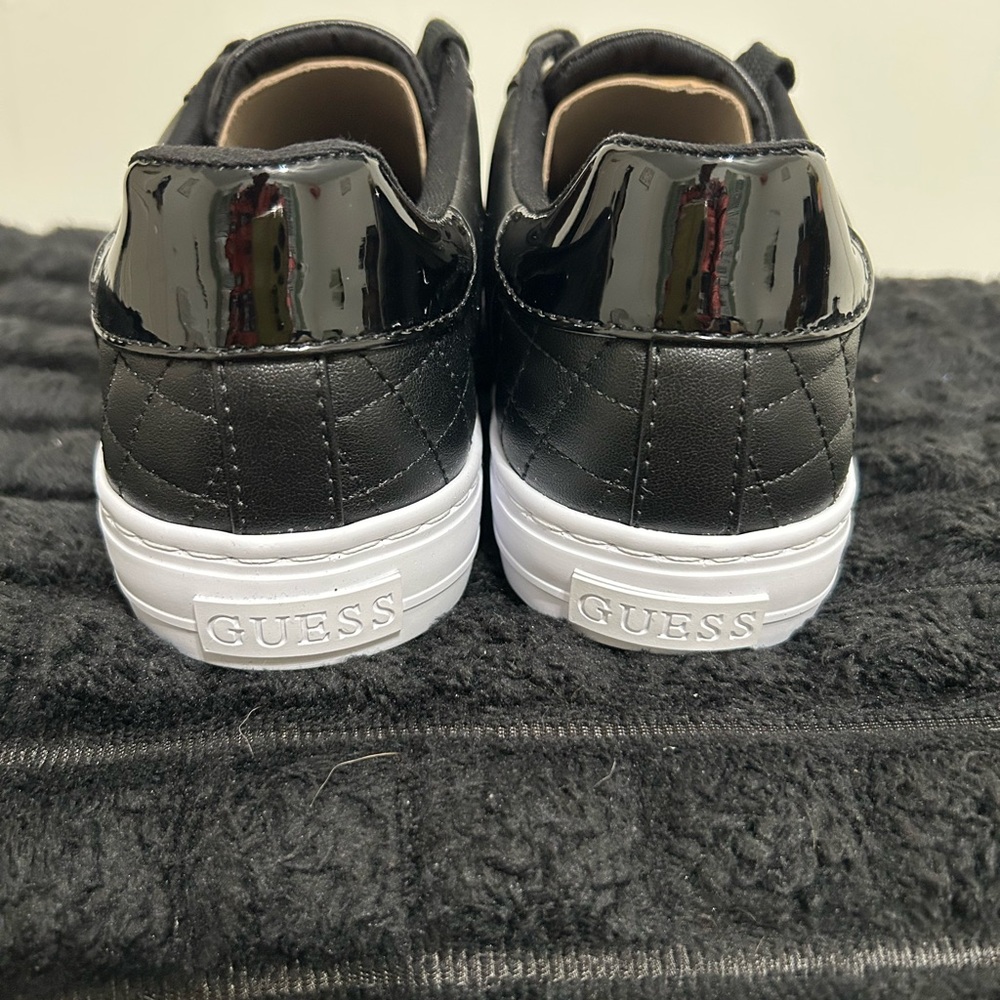 Macy's Guess Black Quilted Sneakers with Gold Details - Picture 5 of 5